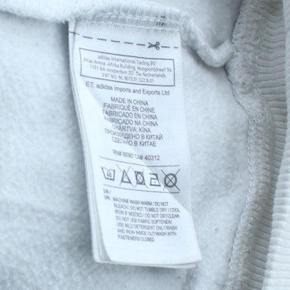 Adidas Women White Hooded Pullover Sweatshirt Size S Logo Print