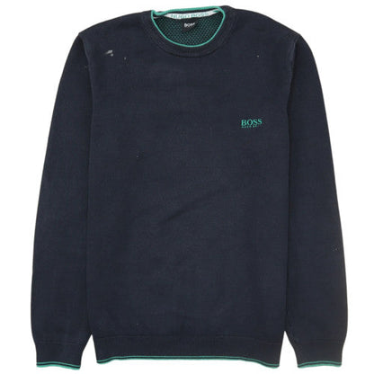 Hugo Boss Mens Navy Crew Neck Sweatshirt M Classic Fit Cotton