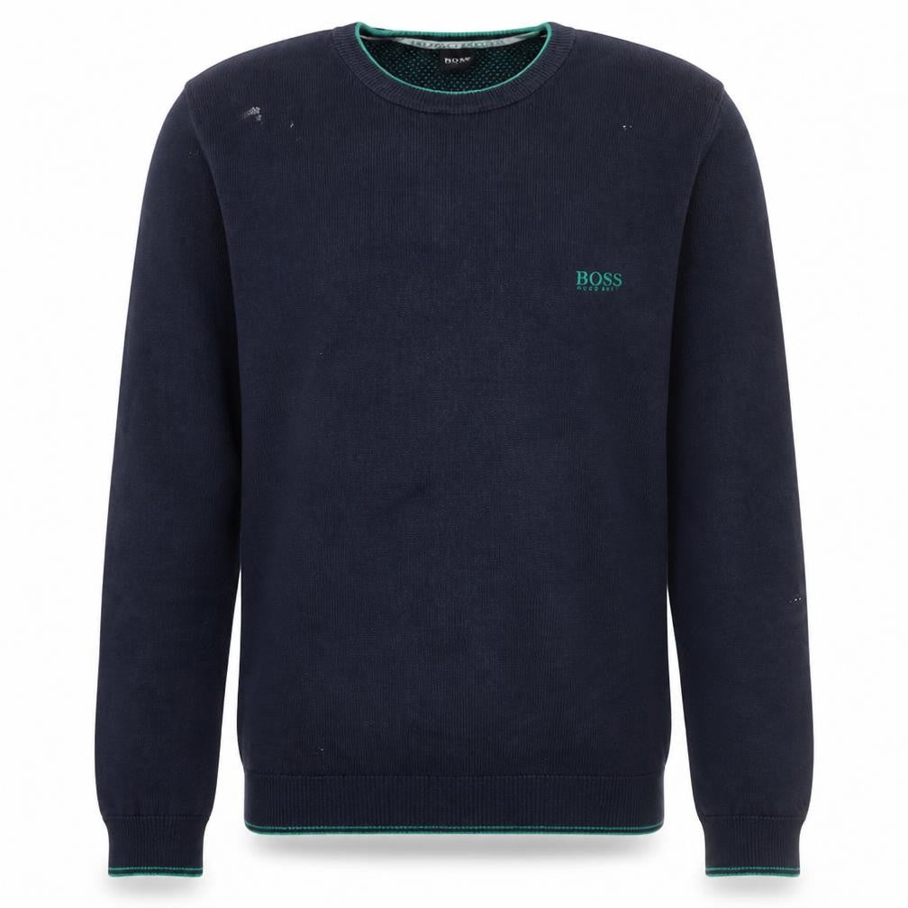 Hugo Boss Mens Navy Crew Neck Sweatshirt M Classic Fit Cotton
