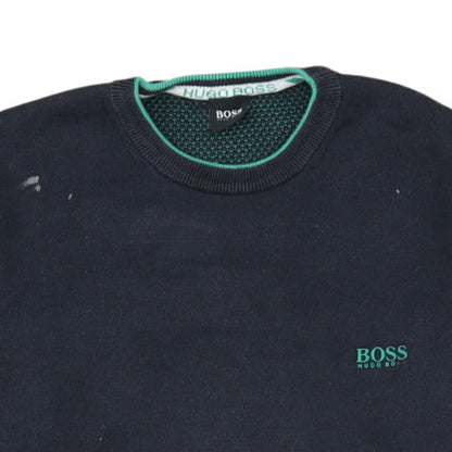 Hugo Boss Mens Navy Crew Neck Sweatshirt M Classic Fit Cotton