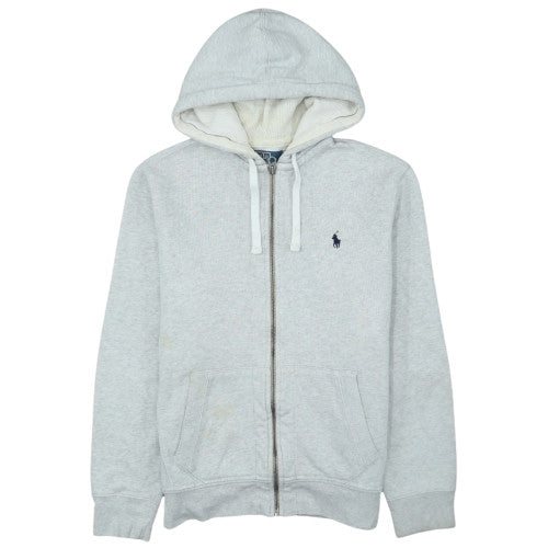 Ralph Lauren Men's Grey Full Zip Hoodie M Fleece Cotton