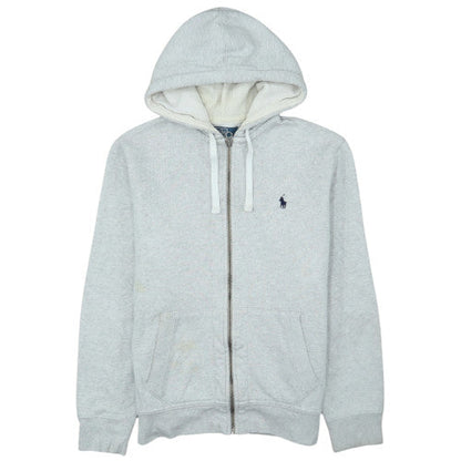 Ralph Lauren Men's Grey Full Zip Hoodie M Fleece Cotton