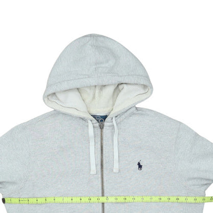 Ralph Lauren Men's Grey Full Zip Hoodie M Fleece Cotton