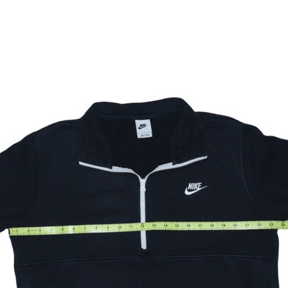 Nike Men Black 1/2 Zip Fleece Sweatshirt L Regular Sportswear