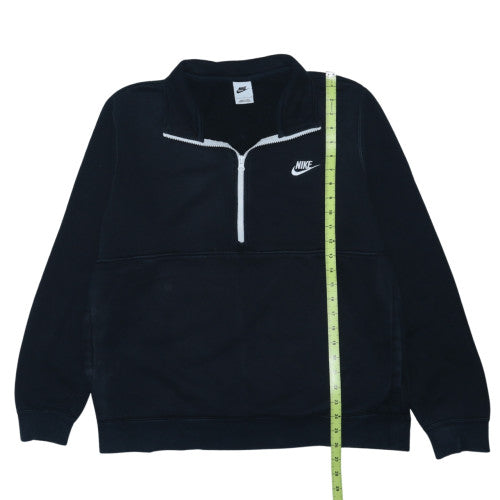 Nike Men Black 1/2 Zip Fleece Sweatshirt L Regular Sportswear