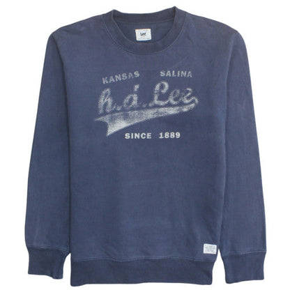 Lee Men's Blue Crew Neck Graphic Sweatshirt Size S Pullover