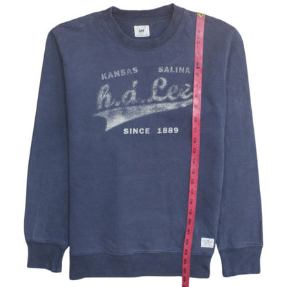 Lee Men's Blue Crew Neck Graphic Sweatshirt Size S Pullover