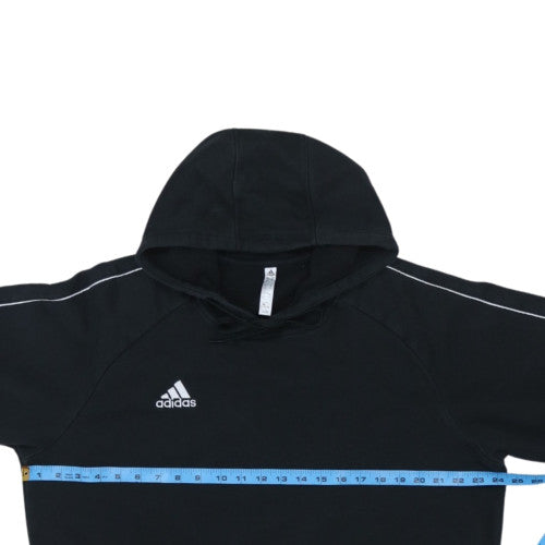 Adidas Men's Black XL Pullover Hoodie with White Piping