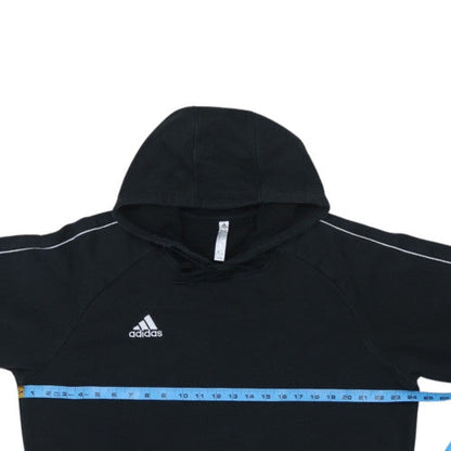 Adidas Men's Black XL Pullover Hoodie with White Piping