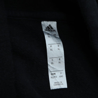 Adidas Men's Black XL Pullover Hoodie with White Piping