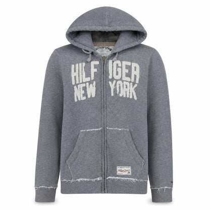 Hilfiger Denim Men's Grey Full Zip Hoodie L Hooded Sweatshirt