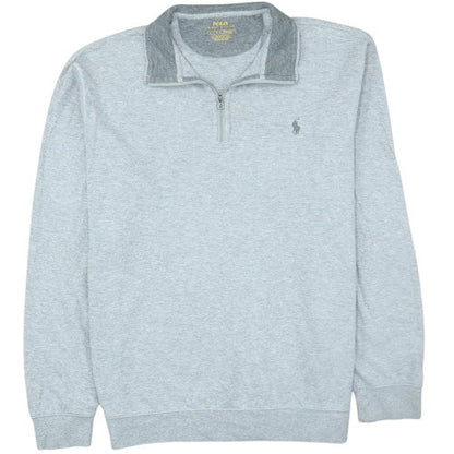 Ralph Lauren Men's Grey 1/4 Zip Collared Sweatshirt Size L