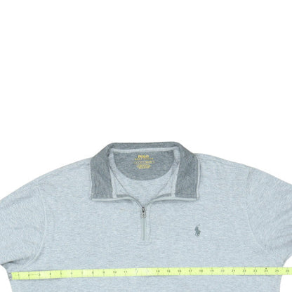 Ralph Lauren Men's Grey 1/4 Zip Collared Sweatshirt Size L