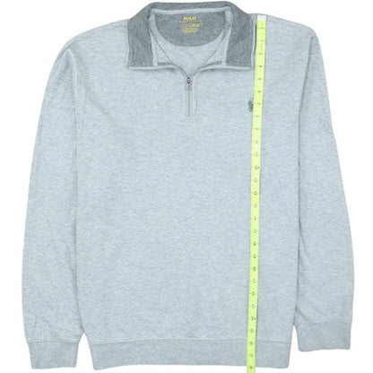 Ralph Lauren Men's Grey 1/4 Zip Collared Sweatshirt Size L