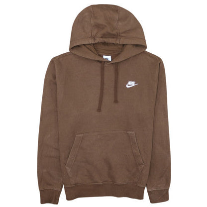 Nike Men's Brown Pullover Hoodie M Fleece Logo Sweatshirt