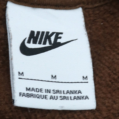 Nike Men's Brown Pullover Hoodie M Fleece Logo Sweatshirt