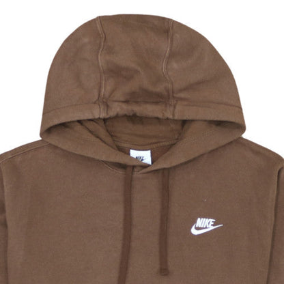 Nike Men's Brown Pullover Hoodie M Fleece Logo Sweatshirt