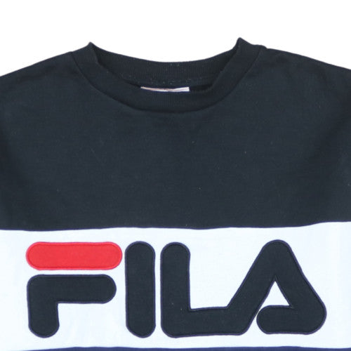 Fila Men's Blue Crew Neck Logo Pullover Sweatshirt Size L