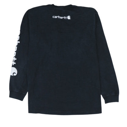 Carhartt Men's Black Long Sleeve Logo Pullover Sweatshirt L
