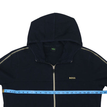 BOSS Mens Black Full Zip Hoodie XL Regular Fit Cotton Blend