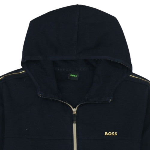 BOSS Mens Black Full Zip Hoodie XL Regular Fit Cotton Blend