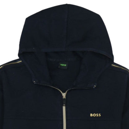 BOSS Mens Black Full Zip Hoodie XL Regular Fit Cotton Blend