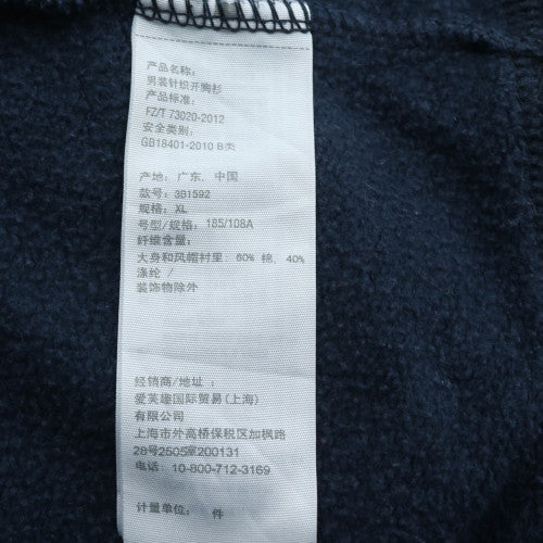 Hollister Men Blue Full Zip Hoodie XL Fleece Logo Cotton Blend