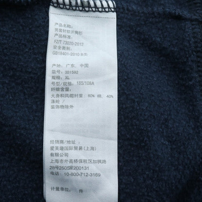 Hollister Men Blue Full Zip Hoodie XL Fleece Logo Cotton Blend