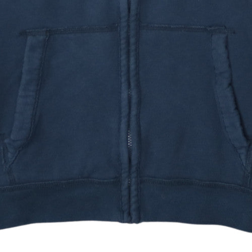 Hollister Men Blue Full Zip Hoodie XL Fleece Logo Cotton Blend