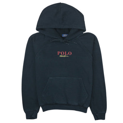 Polo Ralph Lauren Womens Black L Pullover Hoodie Cotton Blend