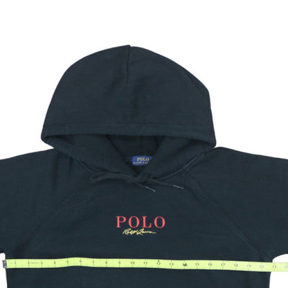 Polo Ralph Lauren Womens Black L Pullover Hoodie Cotton Blend