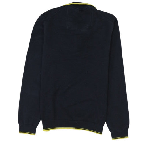 Hugo Boss Men’s Black 1/2 Zip Cotton Knit Jumper Size S
