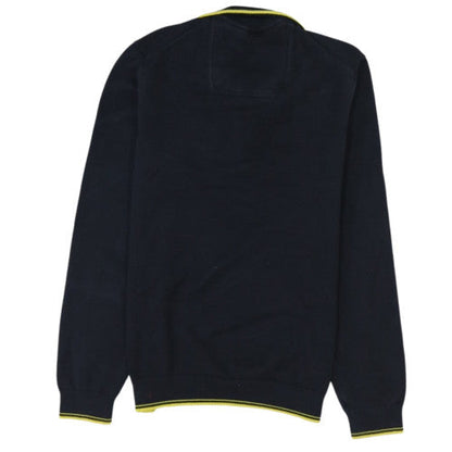 Hugo Boss Men’s Black 1/2 Zip Cotton Knit Jumper Size S