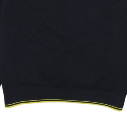 Hugo Boss Men’s Black 1/2 Zip Cotton Knit Jumper Size S