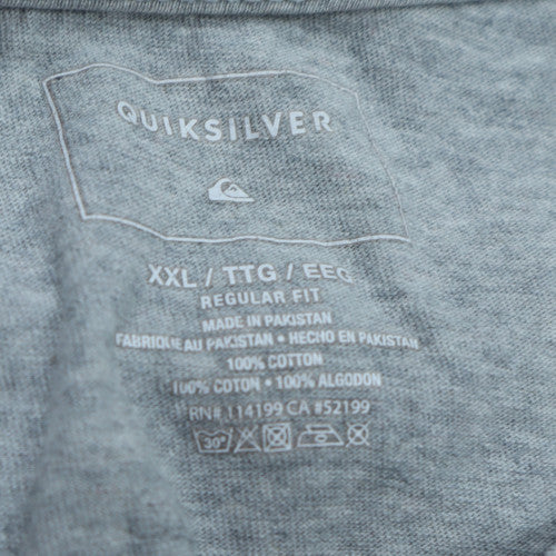 Quiksilver Men's Grey 2XL Regular Fit Graphic T-Shirt