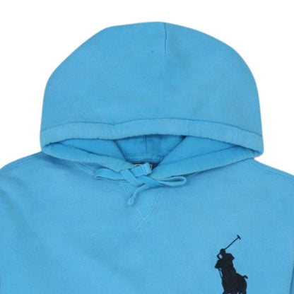 Ralph Lauren Men's Blue Pullover Hoodie XL Fleece Logo Sweatshirt