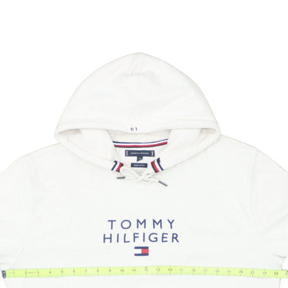 Tommy Hilfiger Men's White 2XL Pullover Hoodie with Logo