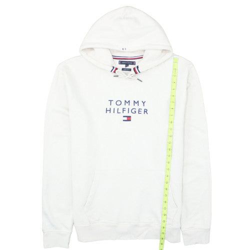 Tommy Hilfiger Men's White 2XL Pullover Hoodie with Logo