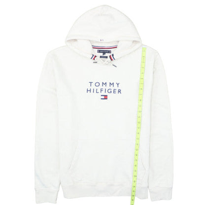 Tommy Hilfiger Men's White 2XL Pullover Hoodie with Logo