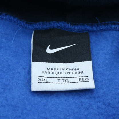 Nike Men's Blue Check Pullover Hoodie 2XL Fleece Sweatshirt