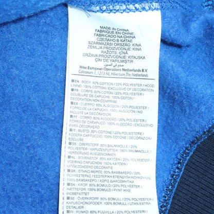 Nike Men's Blue Check Pullover Hoodie 2XL Fleece Sweatshirt
