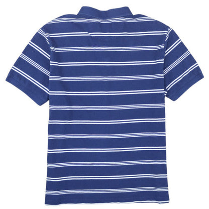 Chaps Men's Blue Striped Polo Shirt XL 100% Cotton Classic Fit