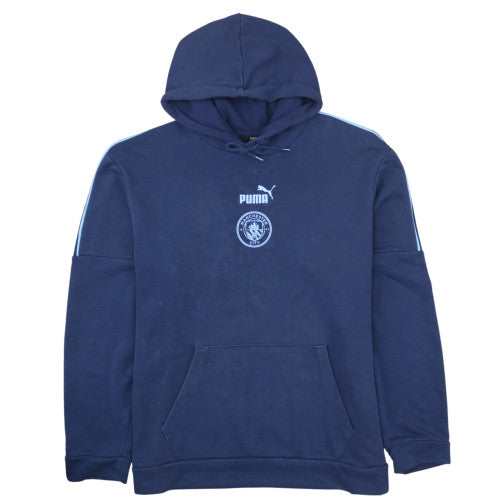 Puma Men Blue 2XL Pullover Hoodie Manchester City Graphic