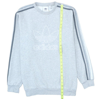 Adidas Men's Grey Crew Neck Pullover Sweatshirt Size M