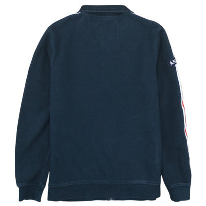 Liverpool FC Men's Navy Full Zip Sweatshirt Medium Embroidered Anfield Design
