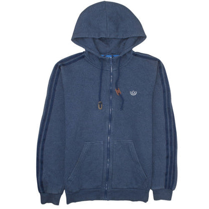 Adidas Men's Blue Full Zip Hoodie Medium Sports Fleece