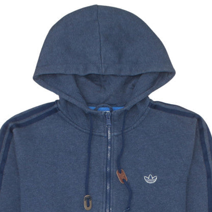 Adidas Men's Blue Full Zip Hoodie Medium Sports Fleece