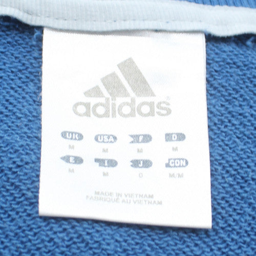 Adidas Boys Blue Crew Neck Pullover Sweatshirt Size M Classic Logo