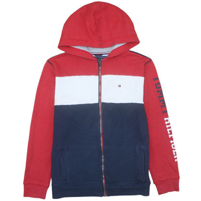 Tommy Hilfiger Teens Red Blue Full Zip Hoodie XL (20) Cotton Blend