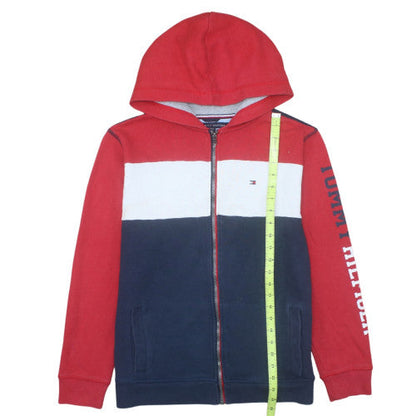 Tommy Hilfiger Teens Red Blue Full Zip Hoodie XL (20) Cotton Blend